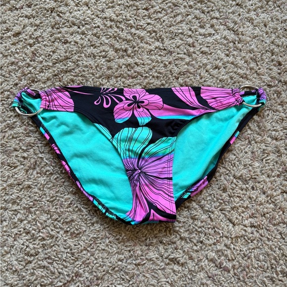 Xhilaration Blue and Purple Bikini Set Tropical Floral Design - Picture 2 of 6